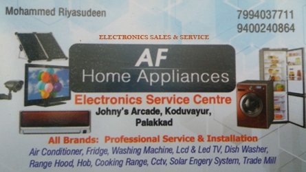 AF Home Appliances - Electronics Sales and Service Centre Koduvayur, Palakkad Kerala