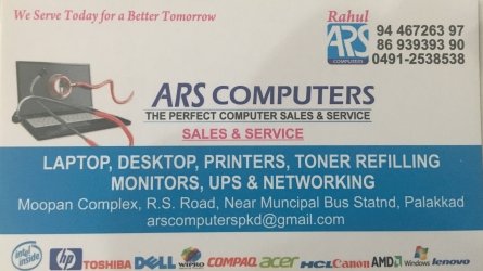 ARS Computers - The Perfect Computer Sales and Service in Palakkad Town