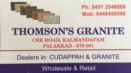 Thomson Granite - Wholesale and Retail Dealers of Cudappah and Granites in Palakkad Town