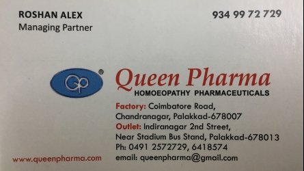 Queen Pharma - Homoeopathy Wholesale and Retails and Queens Care Homoeo Clinic in Palakkad , Ernakulam Kerala