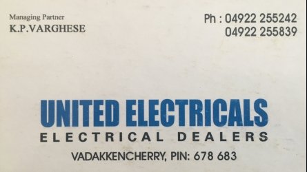 United Electricals - Best Electrical, Plumbing and Household Dealers in Vadakkenchery Palakkad Kerala
