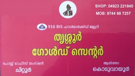 Thrissur Gold Centre - Best Jewellery Shop in Chittur Palakkad Kerala