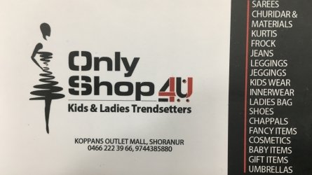 Only Shop 4u - Best Kids and Ladies Trendsetters Shop in Shornur Palakkad Kerala