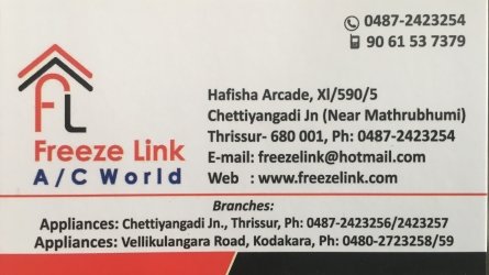 Freeze Link A/C World - Best Air Conditioners Shop in Thrissur Kerala India